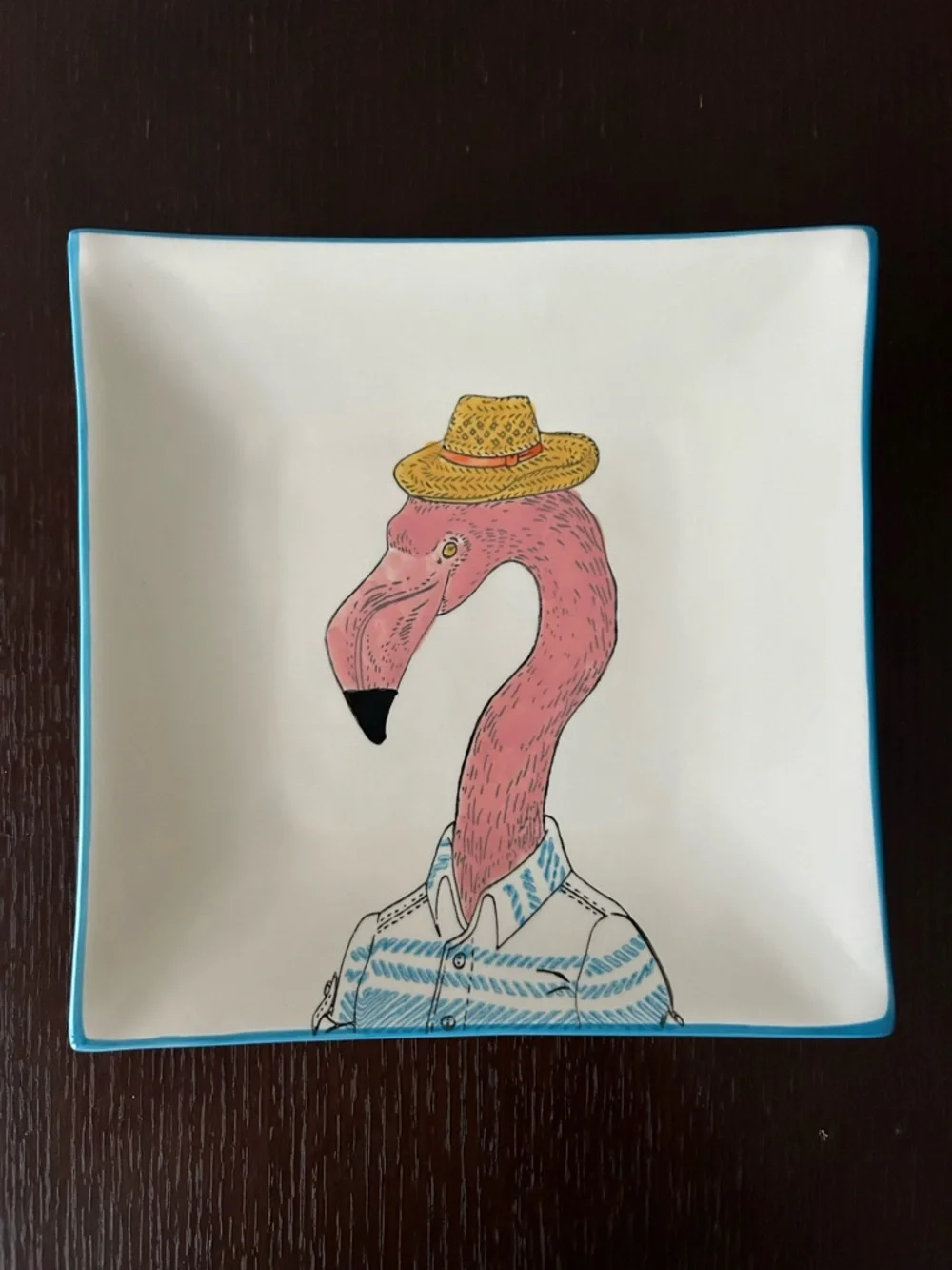 WEST ELM Collector's‎ Editions Flamingo Salad Plate By RACHEL KOZLOWSKI 8 3/4